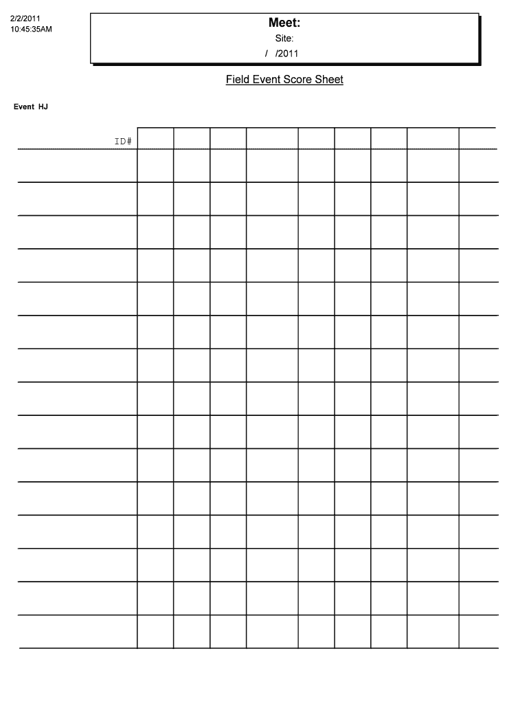 Field Event Score Sheet  Form
