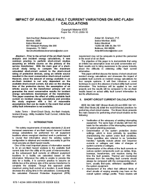 IMPACT of AVAILABLE FAULT CURRENT VARIATIONS on ARC FLASH  Form