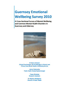 The Guernsey Emotional Wellbeing Survey Gews  Form