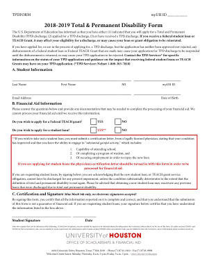  Total & Permanent Disability Form 2018