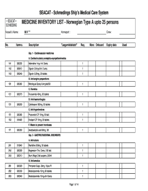 Medicine Inventory  Form