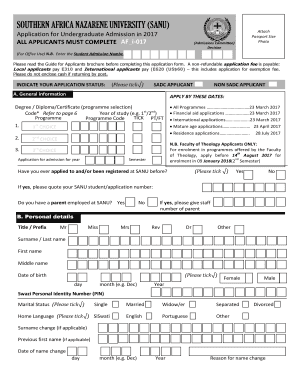 Sanu Application Forms