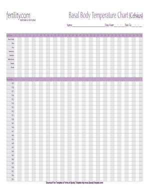 Printable Body Temperature Chart  Form