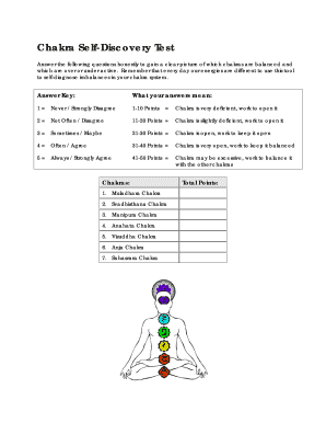 Chakra Quiz Printable  Form