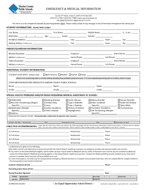 Emergency Medical Information Form