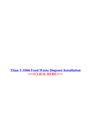 Titan T 1060 Garbage Disposal Manual PDF  Form