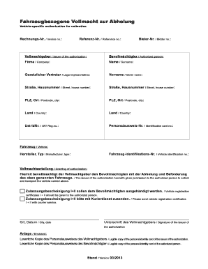  Autobid Vollmacht 2013-2024