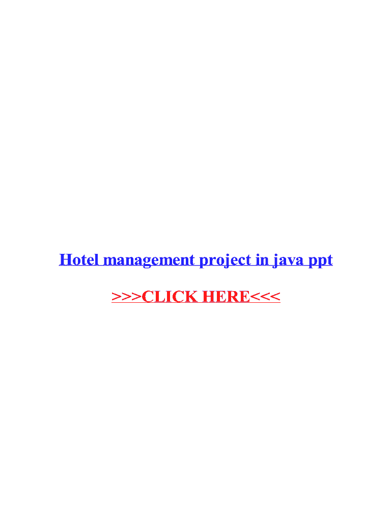 PPT on Hotel Management System in Java  Form