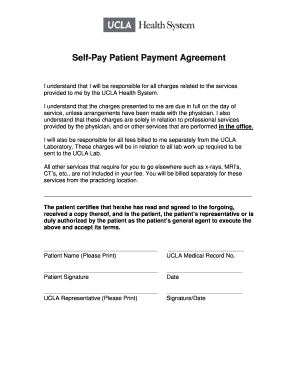 Medical Self Pay Agreement Form