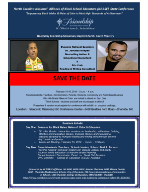 North Carolina National Alliance of Black School Educators NABSE State Conference  Form