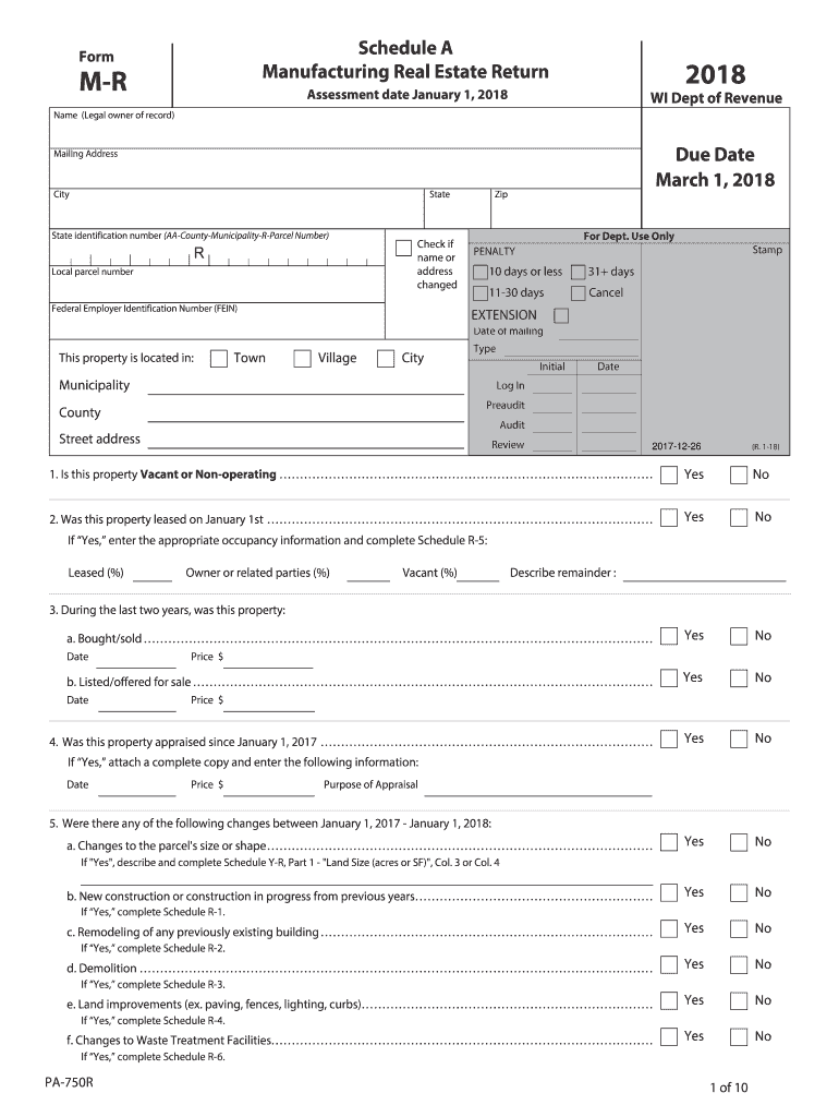  Form M R 2018