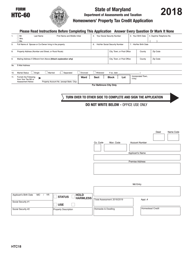  Md Homeowner Tax 2018-2024