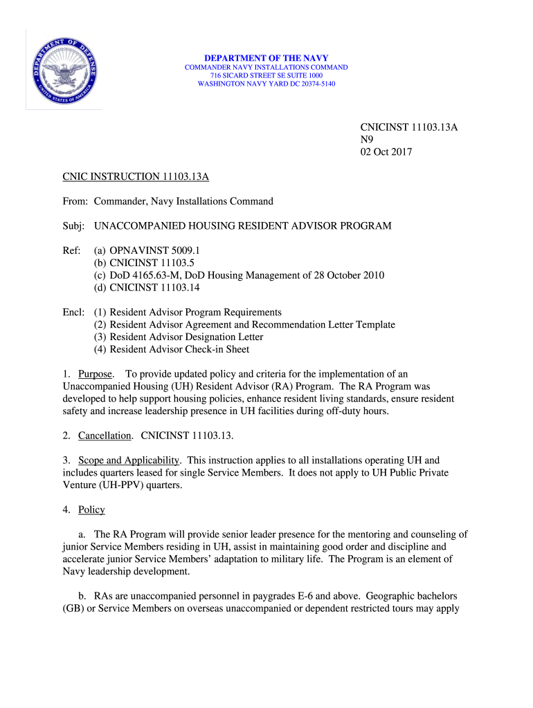 CNIC INSTRUCTION 11103  Form