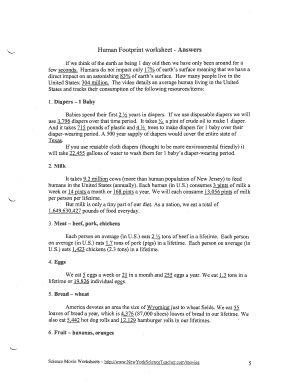 The Human Footprint National Geographic Worksheet Answers  Form