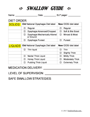 Swallow Guide Form