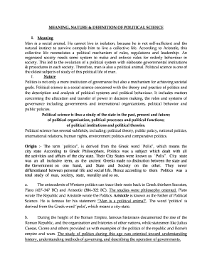 Political Science Definition  Form