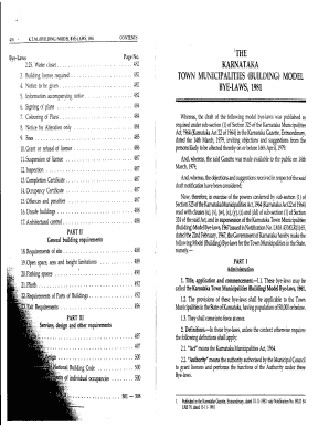 The Karnataka Town Municipalities Building Model Bye Laws 1981  Form