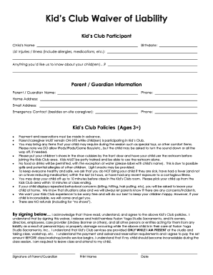 Waiver Liability  Form