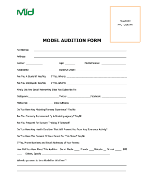 Model Audition Form