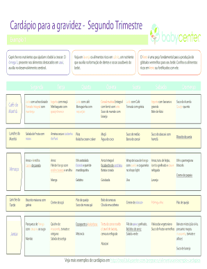 Cardpio Para a Gravidez Segundo Trimestre  Form