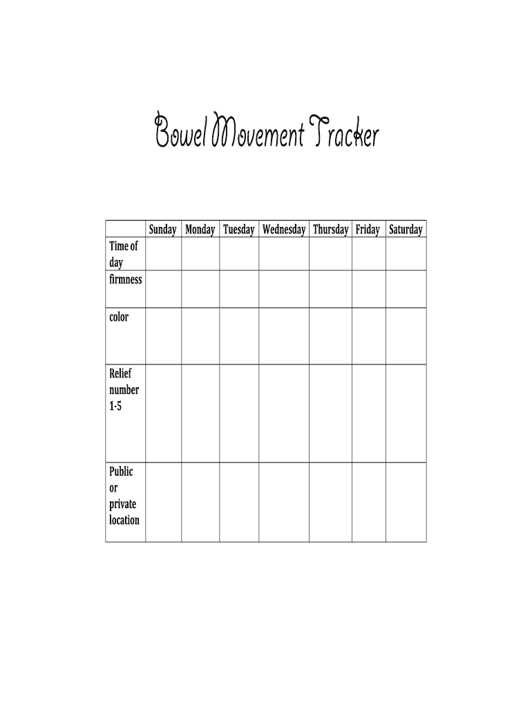 Bowel Movement Tracker  Form