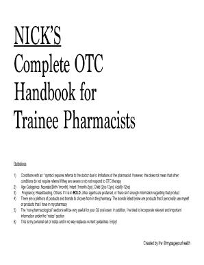 Otc Handbook PDF  Form