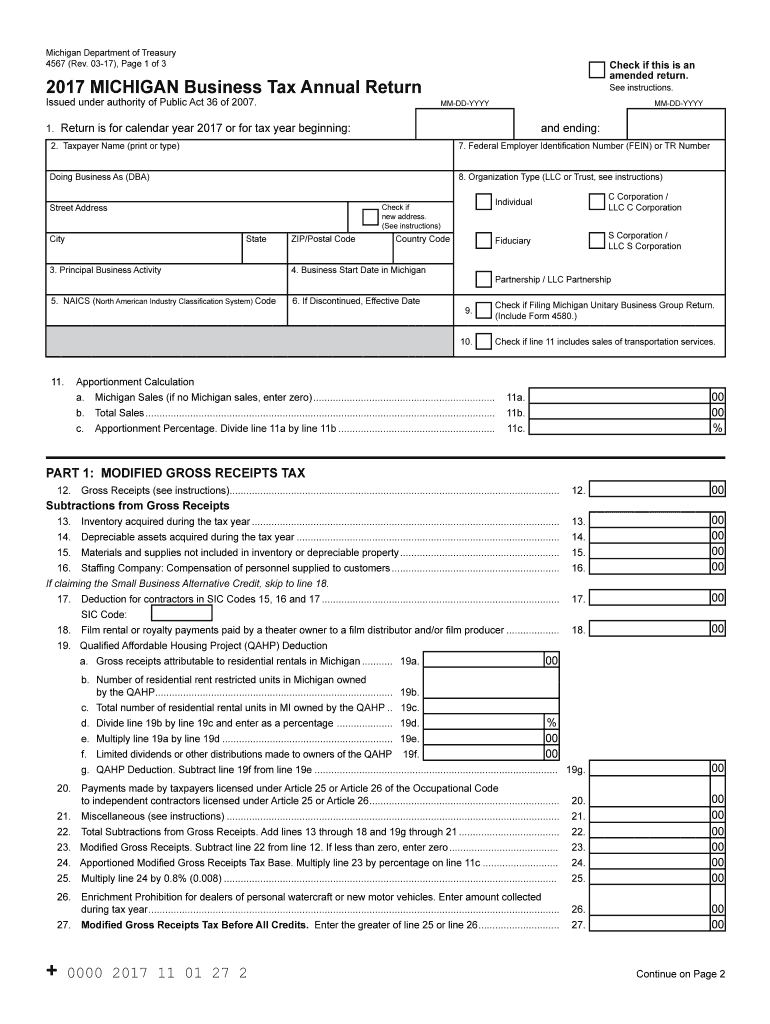  Form Michigan 2017