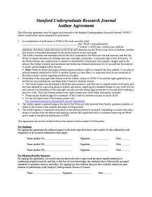 Stanford Undergraduate Research Journal  Form