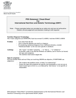 Pes Statement Cheat Sheet  Form