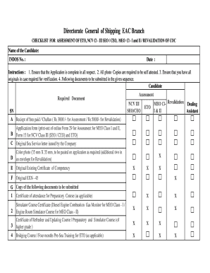 Ncv Class 4 Checklist  Form