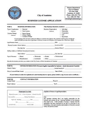 Alabama Business License Application  Form