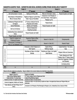 Humss Subjects  Form