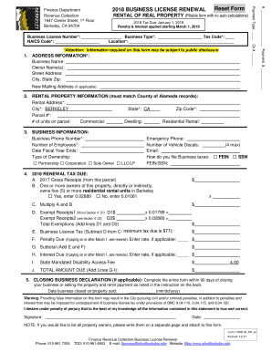  RENTAL of REAL PROPERTY Fillable Form with No Auto Calculations 2017