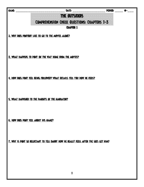 The Outsiders Quiz Chapters 1 3 PDF  Form