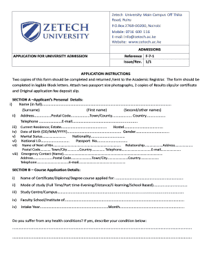 Zetech University Email Address  Form