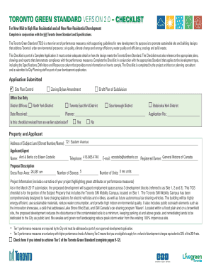  Toronto Green Standard Version 2 0 Checklist for 721 Eastern 2014