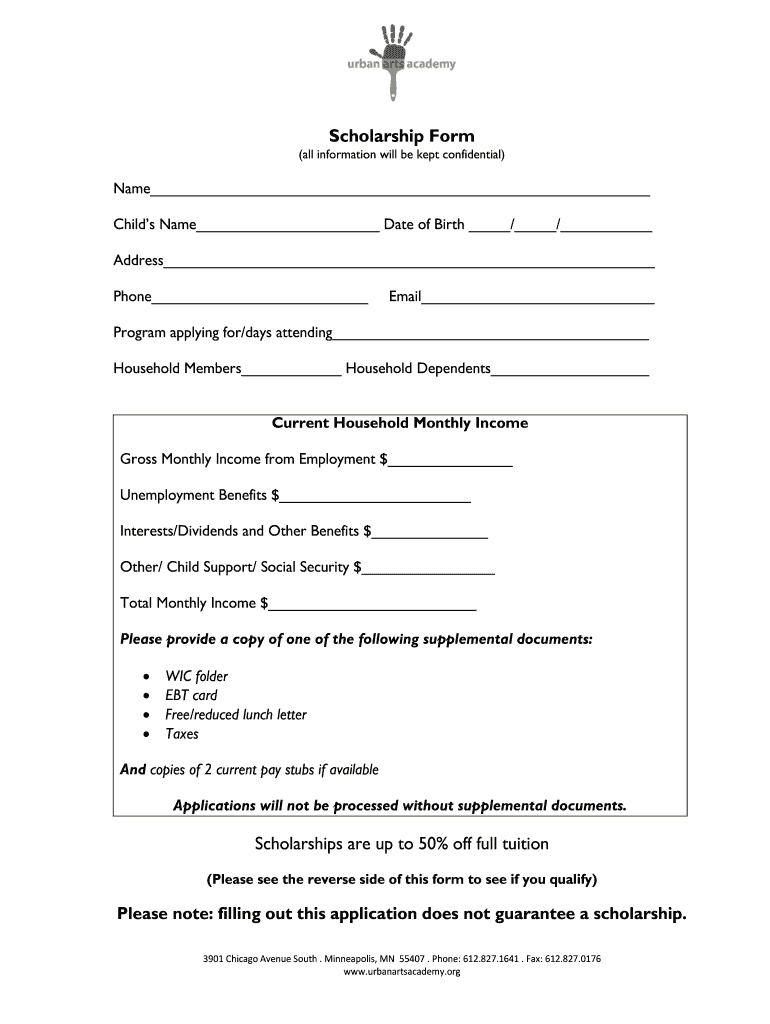 Minnesota Academy Scholarship  Form