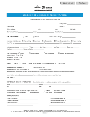 Addition of Property Form Lockton Affinity Habitat for Humanity