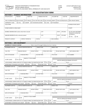  IRP REGISTRATION FORM Modot Mo Gov 2017