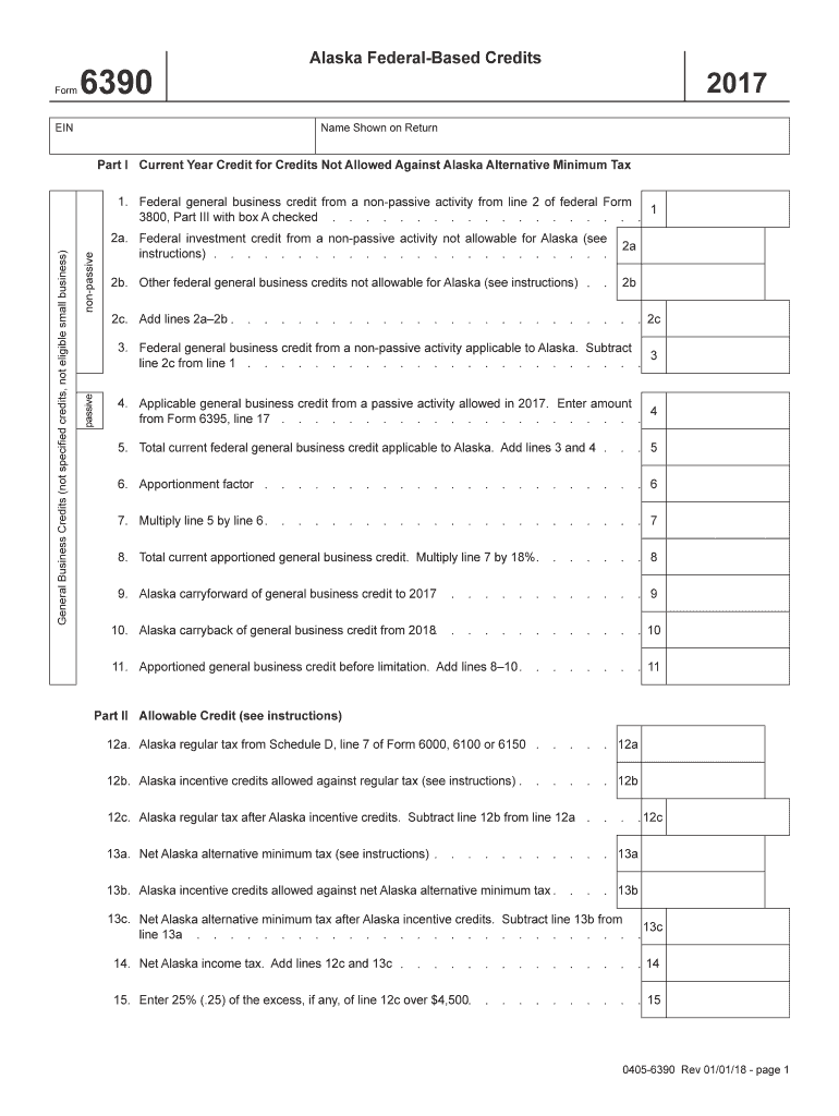  Alaska Federal Based Credits 2019