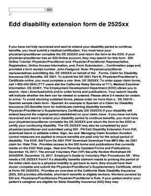 Edd Extension Form for Disability