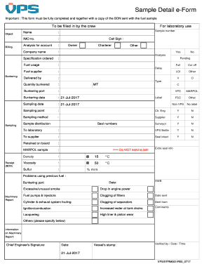 Vps Bunker Sample Collection  Form