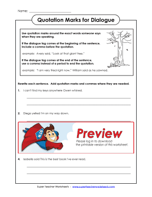 Quotation Marks for Dialogue  Form