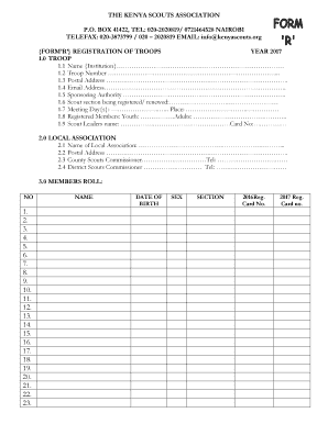  Kenya Scouts Association Registration Form 2017-2024