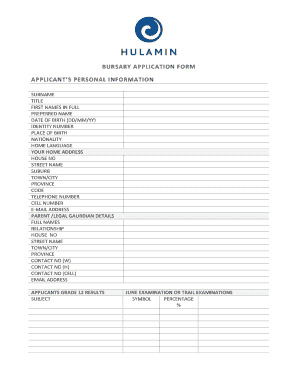 Hulamin Job Application Forms