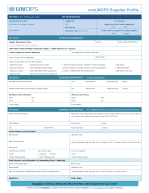 Oneunops Supplier  Form