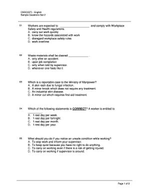 Singapore Csoc Course Questions Tamil  Form