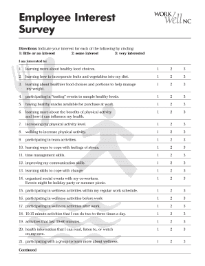 Employee Interest Survey  Form