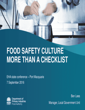 Food Safety Culture Checklist  Form