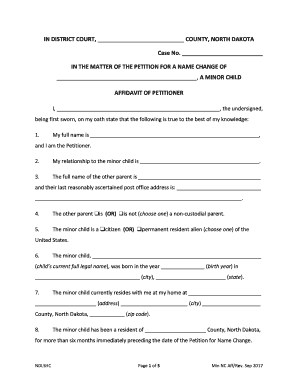 Affidavit Format for Name Change of Minor PDF